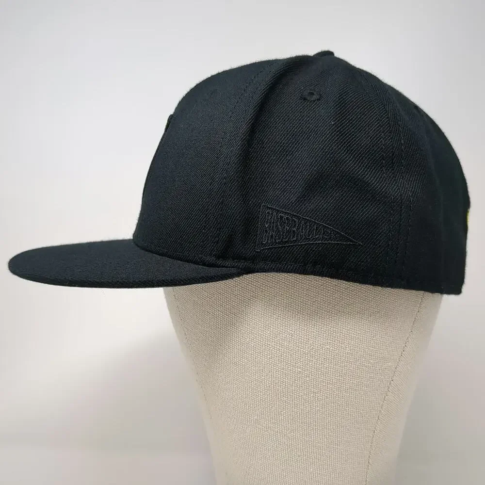 Baseballism Baseball Cap Black 7 1/4 Lemon Bad Hops Graphic Fitted Flat Brim Hat